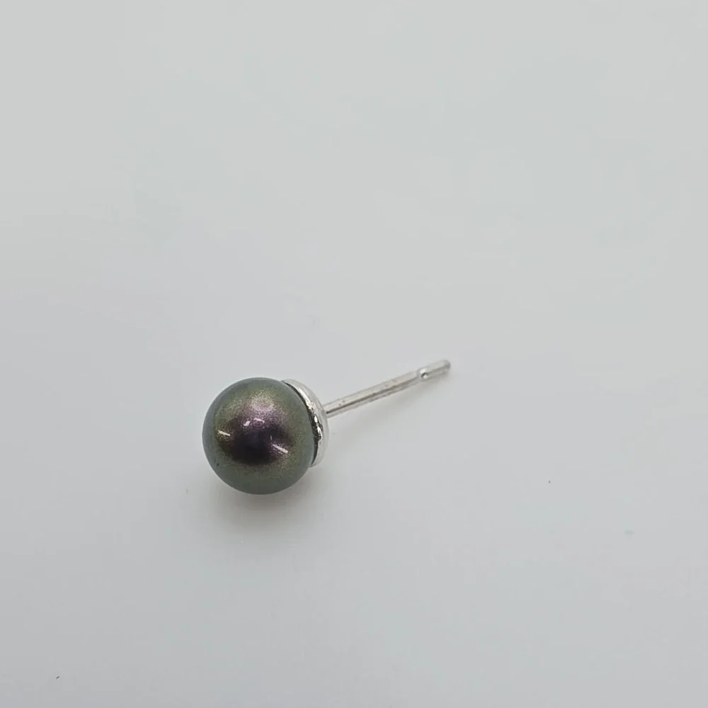 BN Signed Peacock Faux Pearl Stud Earrings 925 Sterling Silver Posts FREE $HIP!!